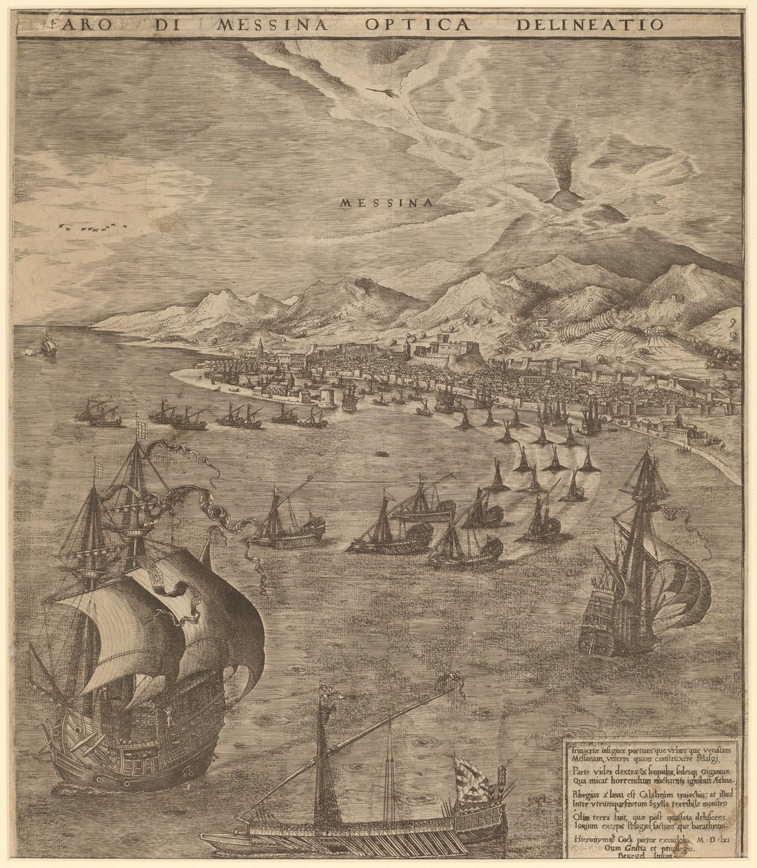 Sjøslag i Messinastredet av Frans Huys after Pieter Bruegel the Elder