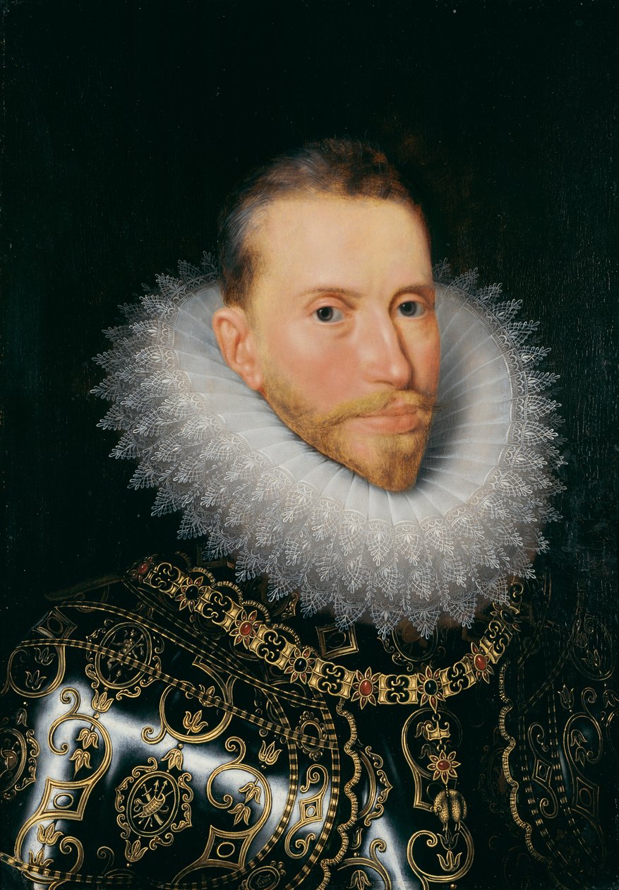 Erkehertug Albrecht, ca. 1601-20 (olje på panel) av Frans II (after) Pourbus