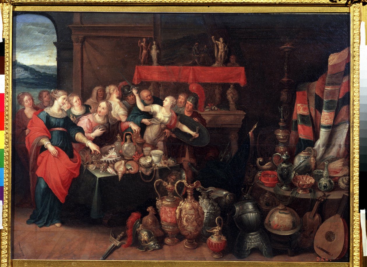 ""Akilles anerkjent av Ulysses blant døtrene til kong Lycomede"" (Akilles anerkjent) Maleri av Franz (Frans) Francken II den yngre (1581-1642) rundt 1640 Pushkin Museum Moskva av Frans II Francken