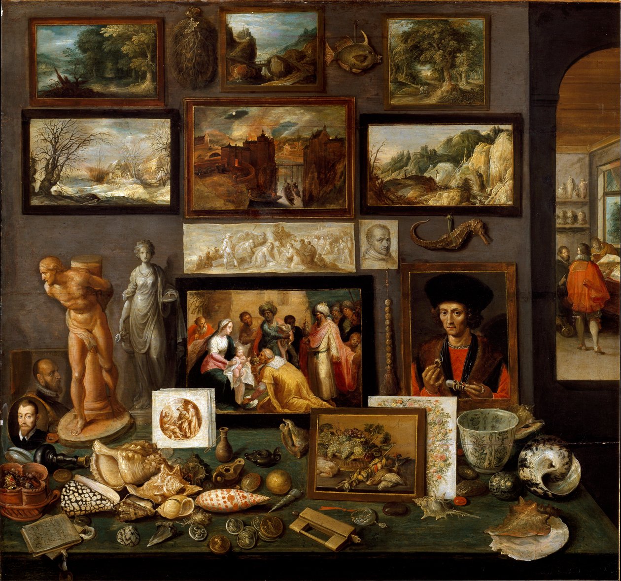 Skap for kunst og kuriositeter (maleri av Frans II Francken