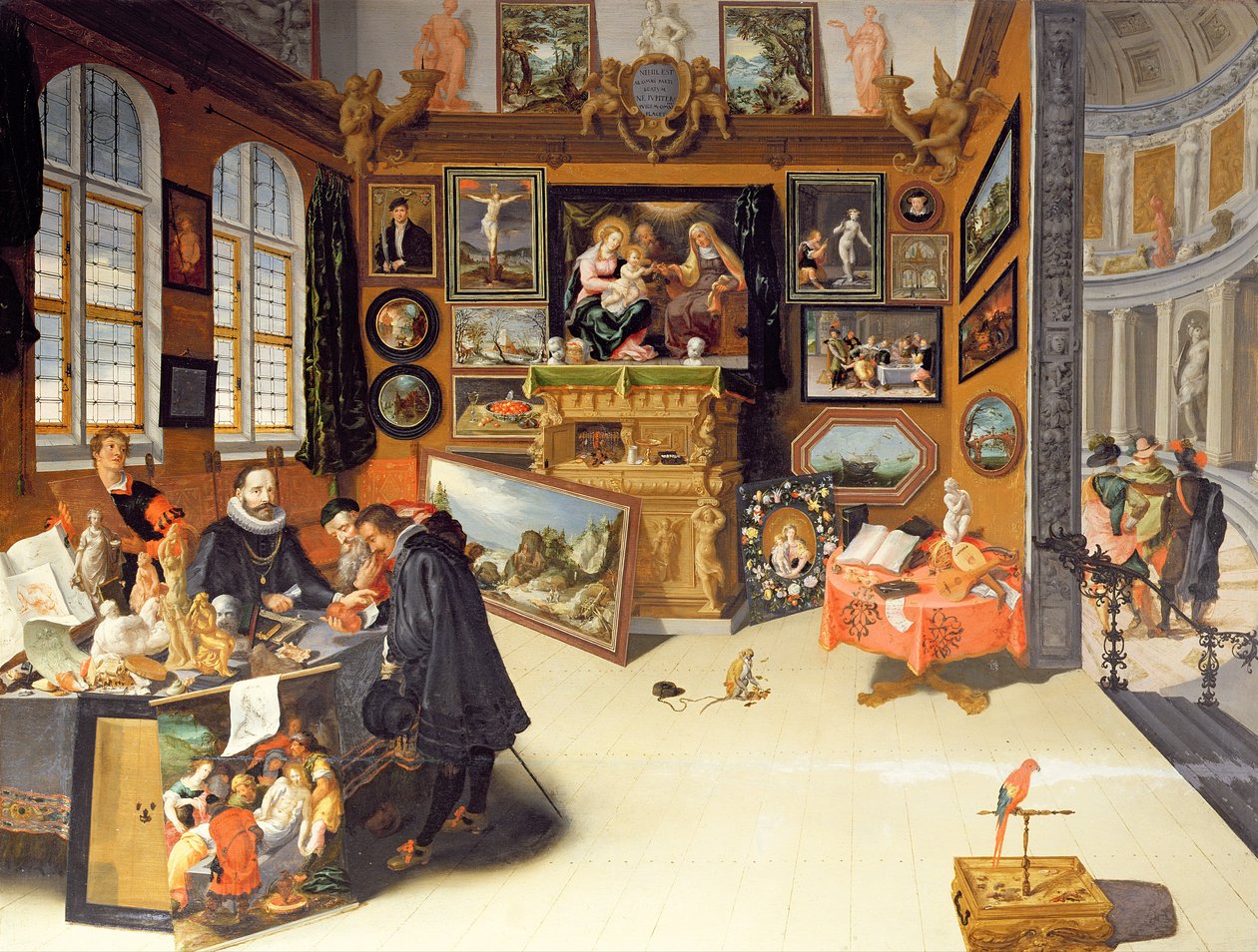 Interiør i et bildegalleri av Frans II Francken