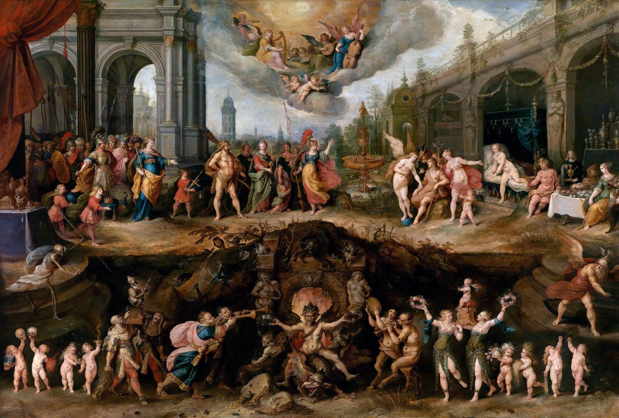 Mennesket må velge mellom dyder og laster av Frans II Francken