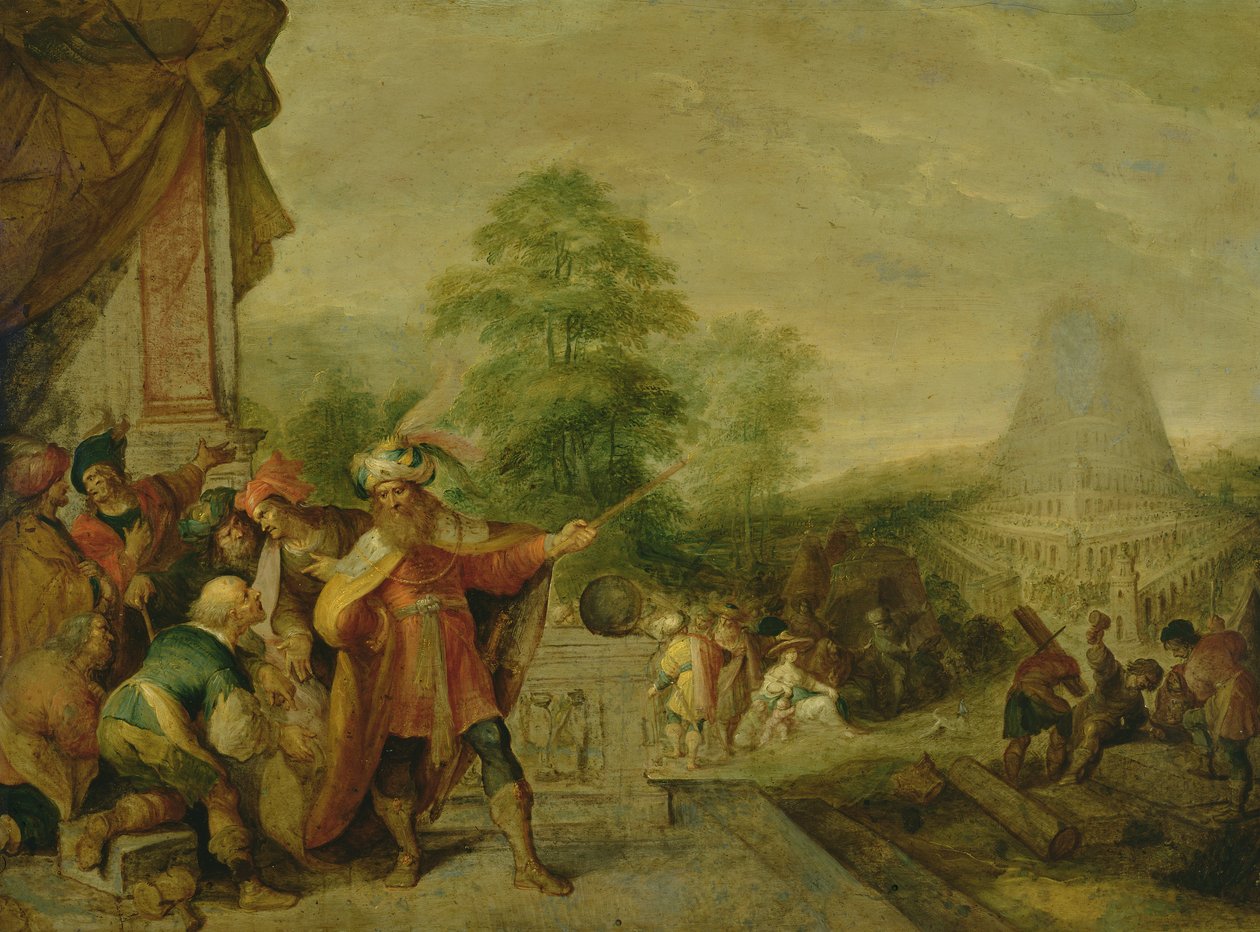 Byggingen av Babelstårnet av Frans II Francken