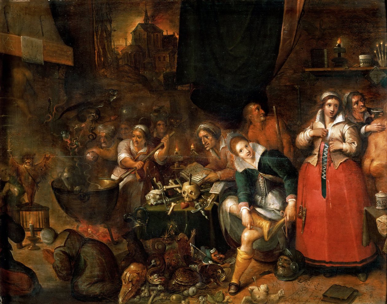 Heksenes kjøkken - Frans Francken, den yngre (1581-1642). Olje på tre, ca. 1610. Dimensjon : 52x66,1 cm. Kunsthistorisk museum, Vienne av Frans II Francken