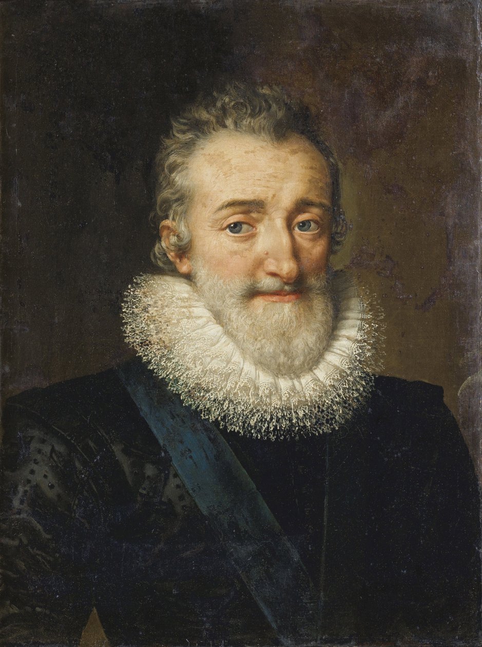 Portrait de Henri IV (1553-1610) roi de France - Kong Henrik IV av Frankrike av Pourbus, Frans, den yngre (1569-1622) av Frans II Pourbus