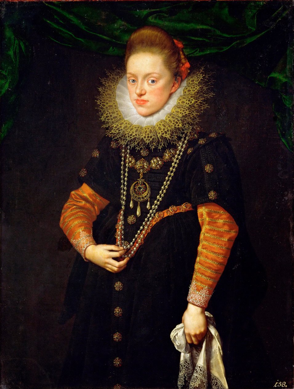 ""Portrett av dronningen av Polen Konstanz av Østerrike (1588-1631)"" (Portrett av Konstanz av Østerrike (1588-1631), dronning av Polen) Maleri av Frans Pourbus den yngre (1569-1622), ca 1603 - Olje på lerret Størrelse 114x87 cm Ambras slott, Innsbruck av Frans II Pourbus