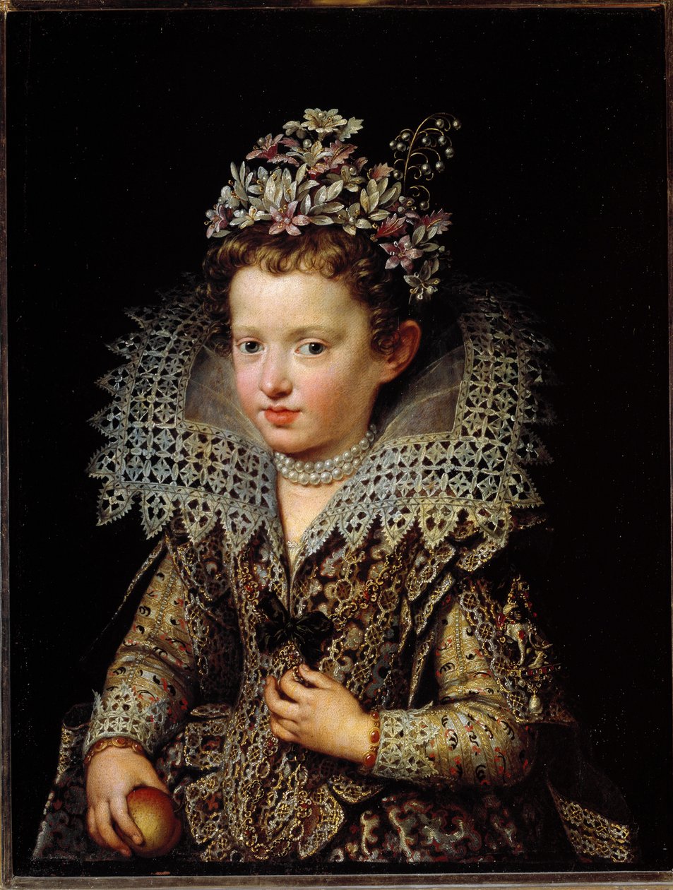 Portrett av Eleonora Gonzaga, prinsesse av Mantua, barn, rundt 1605 (maleri) av Frans II Pourbus