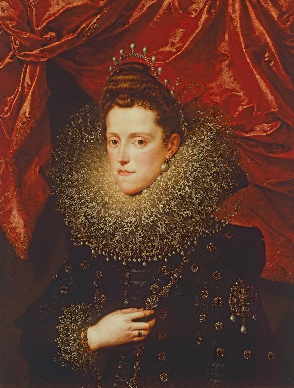 Portrett av Eleonora de Medici, hertuginne av Mantua (olje på lerret) av Frans II Pourbus