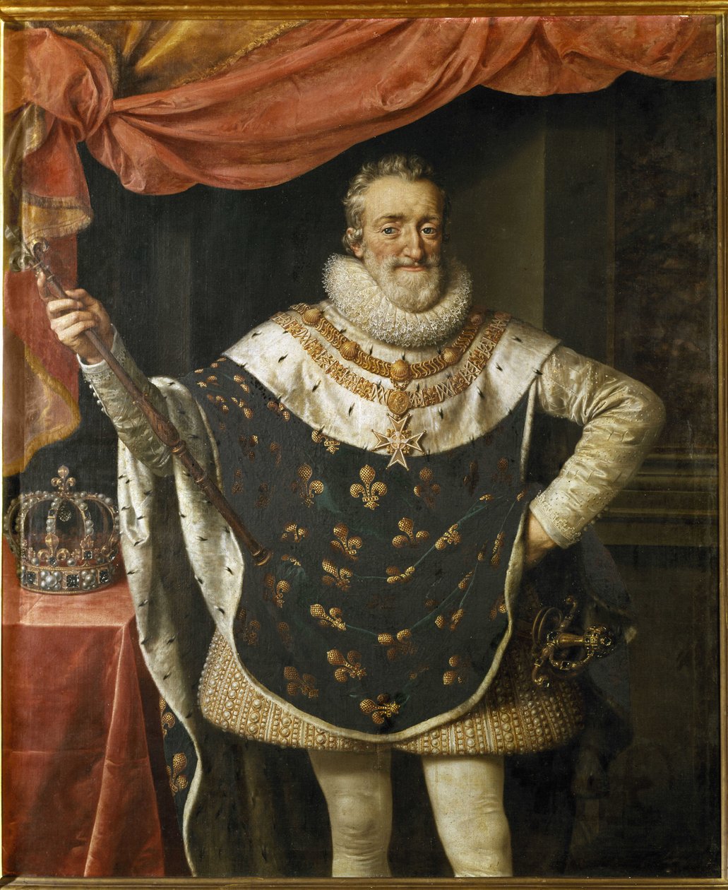 Portrett av Henrik IV, konge av Frankrike. (Maleri av Frans II Pourbus