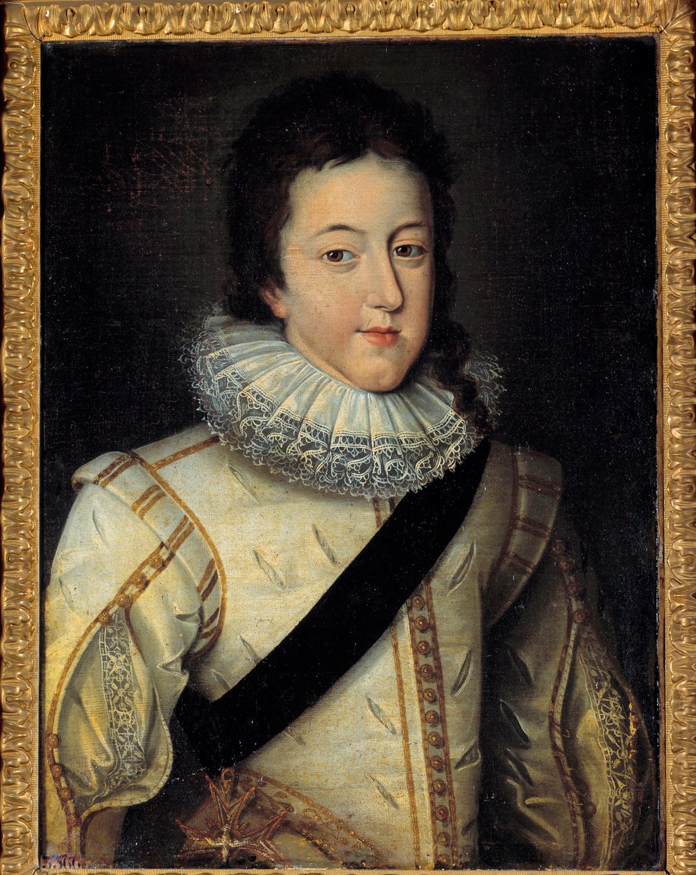 Portrett av Ludvig XIII, konge av Frankrike og Navarra (1601-1643) på tidspunktet for hans ekteskap i 1616 (h s/t 0,64 x 0,44) etter Frans Pourbus Le Jeune (Francois (Franz) Porbus av Frans II Pourbus