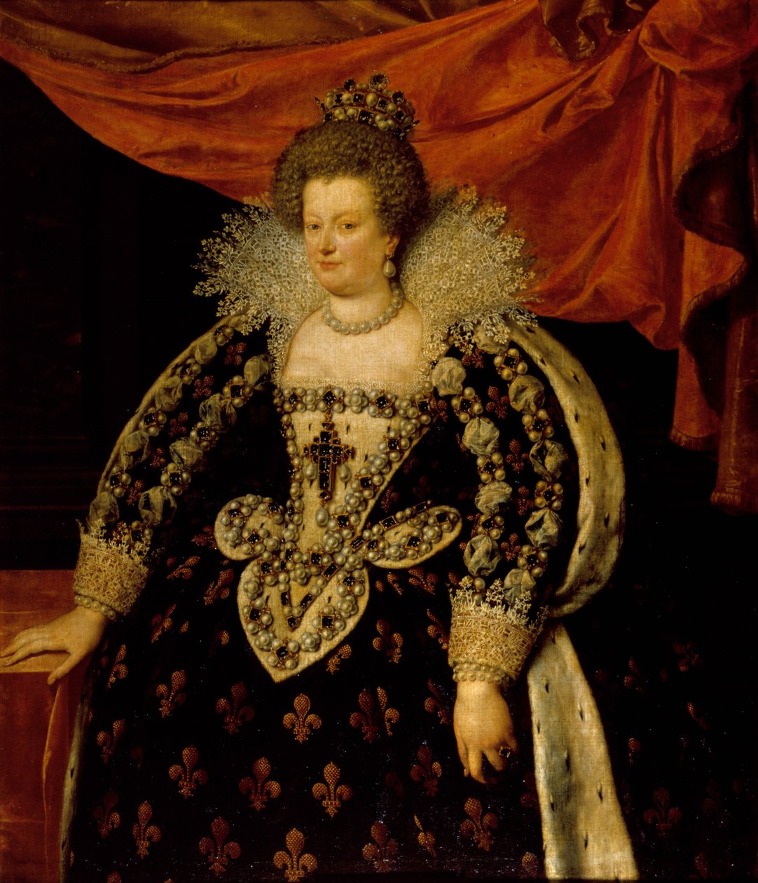 Portrett av Marie de Medici (1573 - 1642) av Frans Pourbus Le Jeune (Francois (Franz) Porbus av Frans II Pourbus
