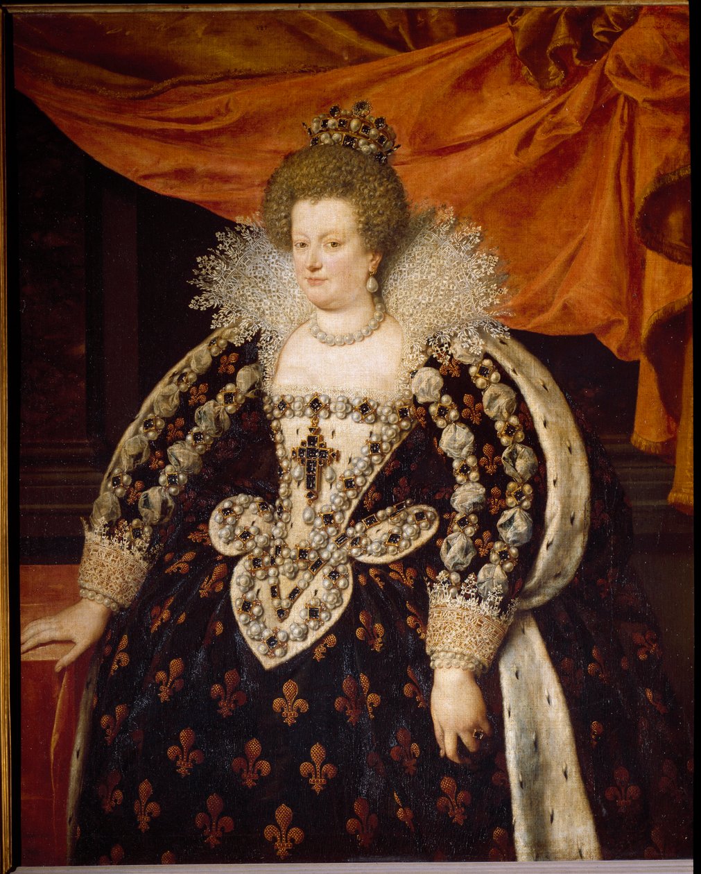 Portrett av Marie de Medici (1573 - 1642), kone til Henry IV og mor til Louis XIII Maleri av Frans Pourbus Le Jeune (Francois (Franz) Porbus av Frans II Pourbus