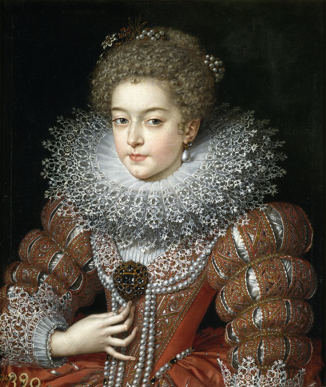 Portrett av dronning Elisabeth av Frankrike (1602-1644), dronningkonsort av Spania av Frans II Pourbus