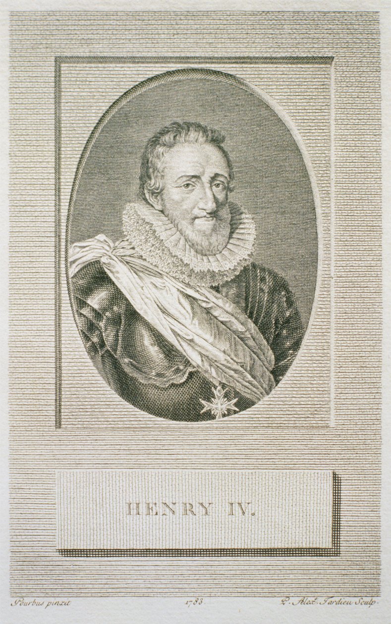 Henri IV (1553-1610), gravert av Pierre Alexandre Tardieu (1756-1844), 1783 av Frans II after Pourbus