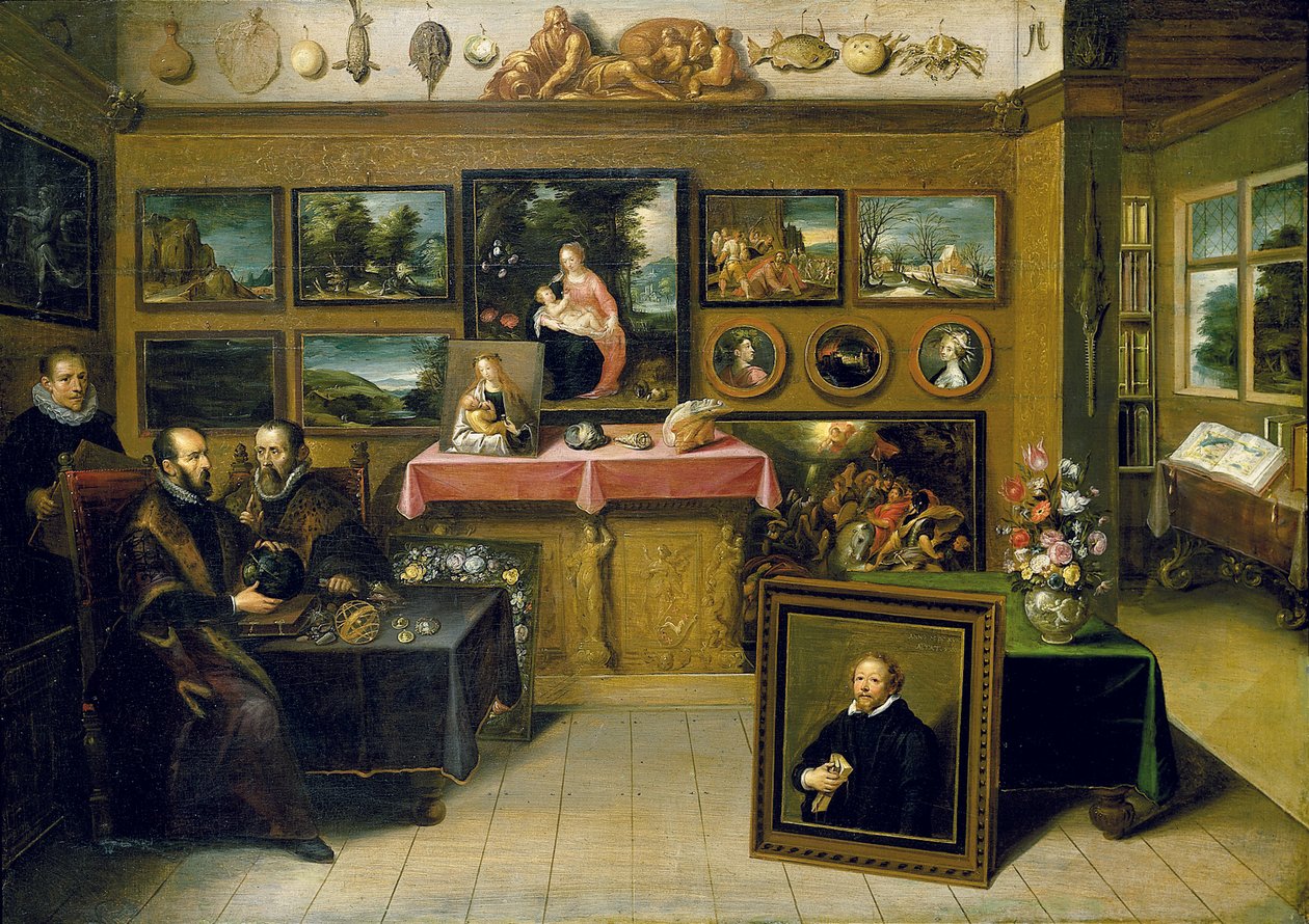 Et samlerskap med Abraham Ortelius og Justus Lipsius, 1618 av Frans II the Younger Francken
