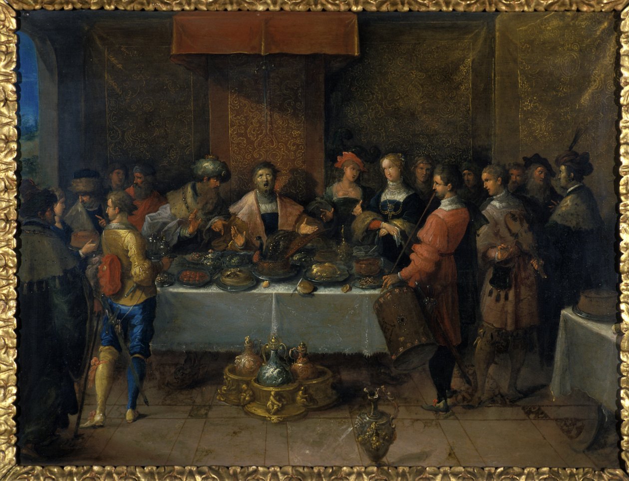 Damokles ved bordet, før 1620 (olje på kobber) av Frans II the Younger Francken