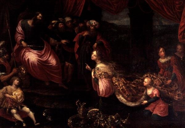 Kong Salomo og dronningen av Saba av Frans II the Younger Francken