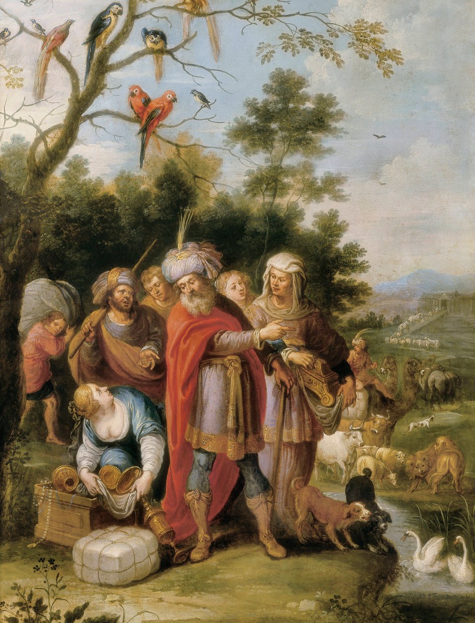Noah og familien hans på vei til arken, ca. 1620 (olje på kobber) av Frans II the Younger Francken