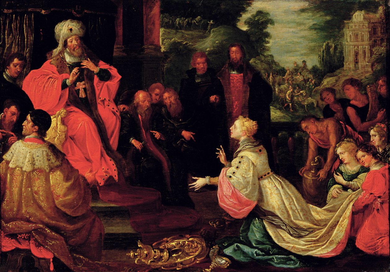Salomo og dronningen av Saba av Frans II the Younger Francken