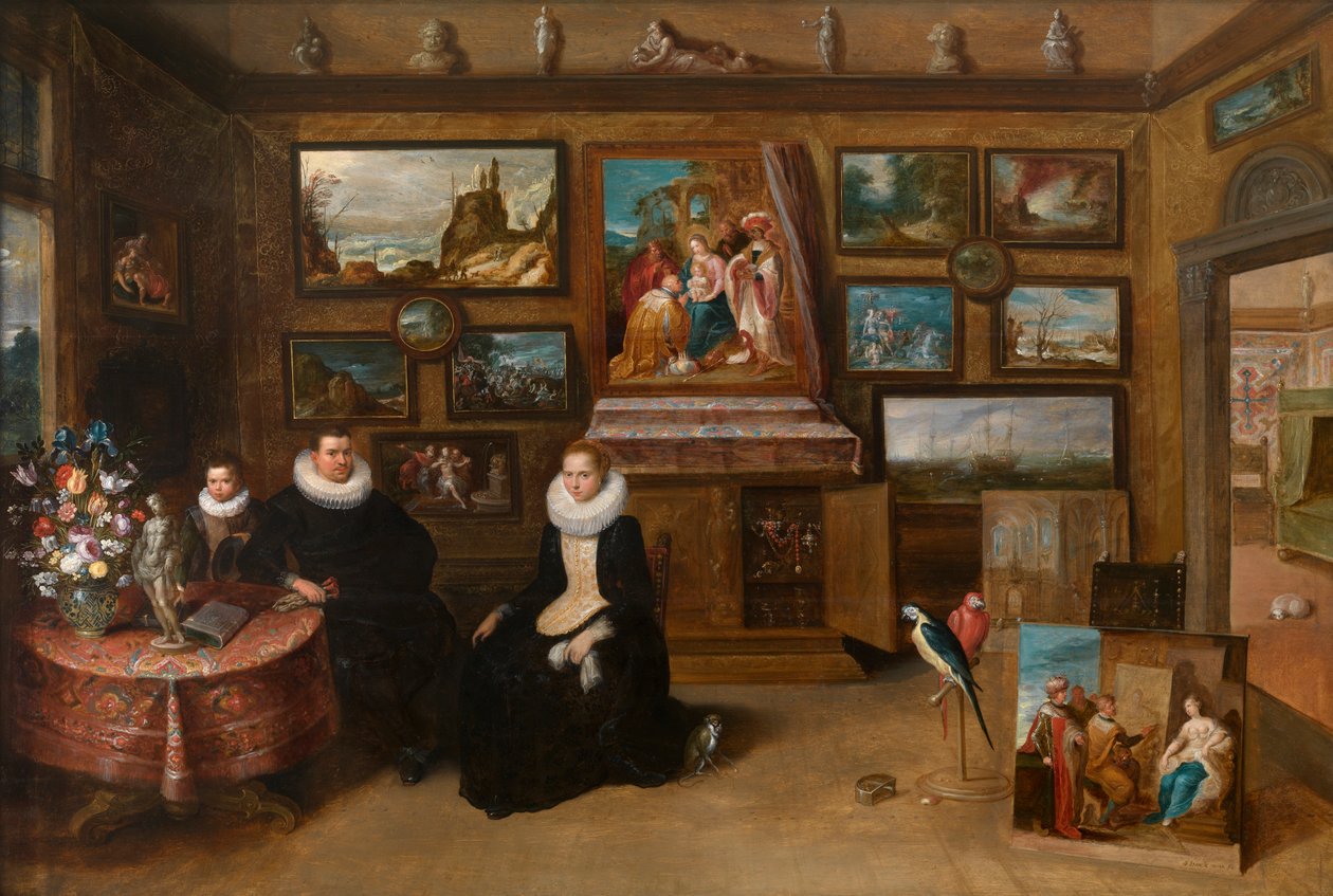 Samlingen av malerier av Sebastian Leerse, ca. 1610 (olje på panel) av Frans II the Younger Francken