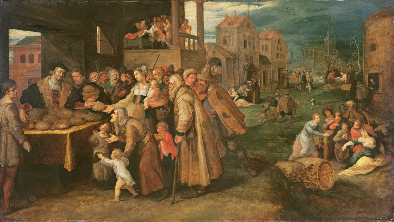 The Seven Works of Mercy, ca. 1606-16 (olje på panel) av Frans II the Younger Francken
