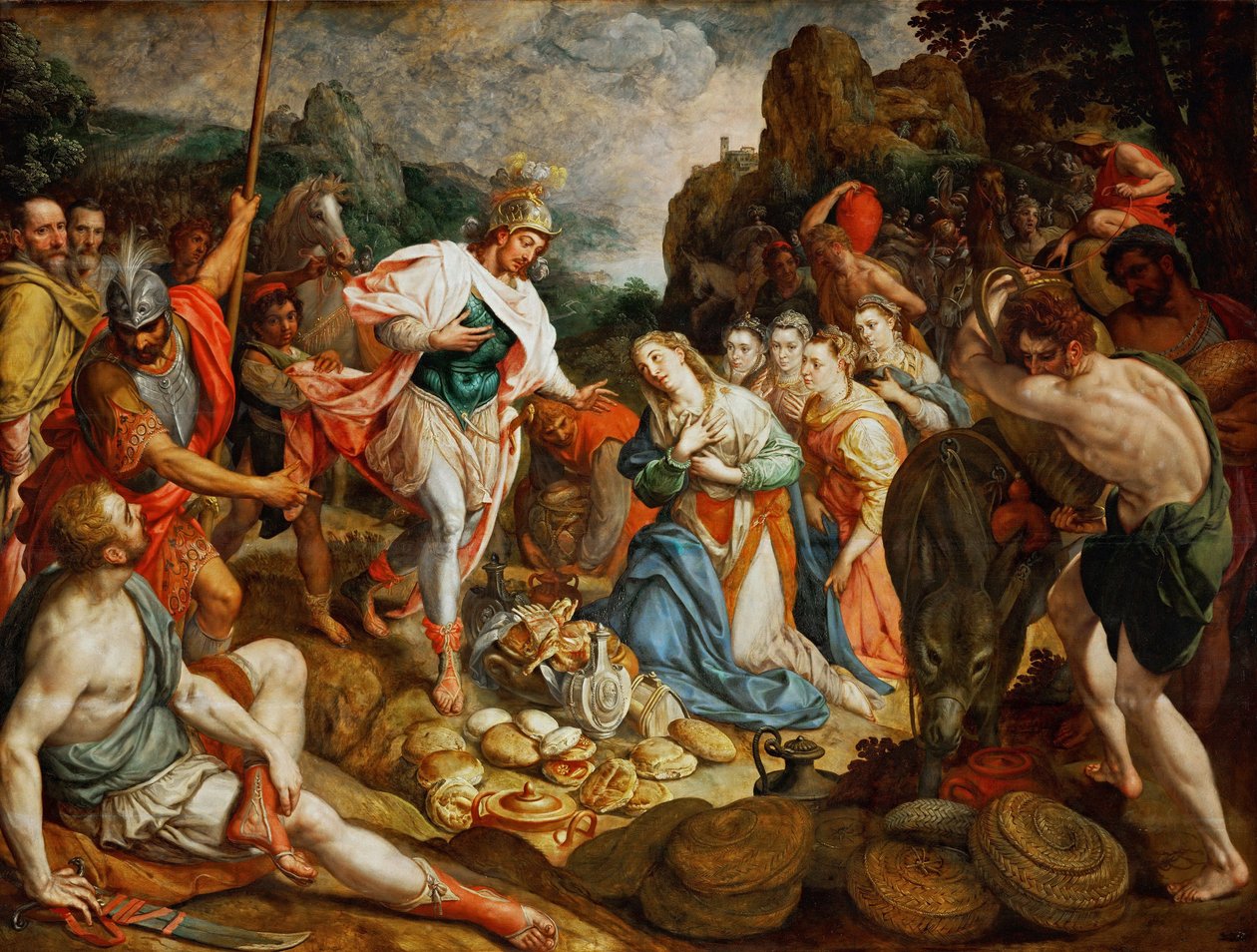 David et Abigail - David og Abigail, av Pourbus, Frans, den eldste (1546-1581). Olje på tre, ca. 1575. Dimensjon : 158x208 cm. Kunsthistorisk museum, Vienne av Frans I Pourbus