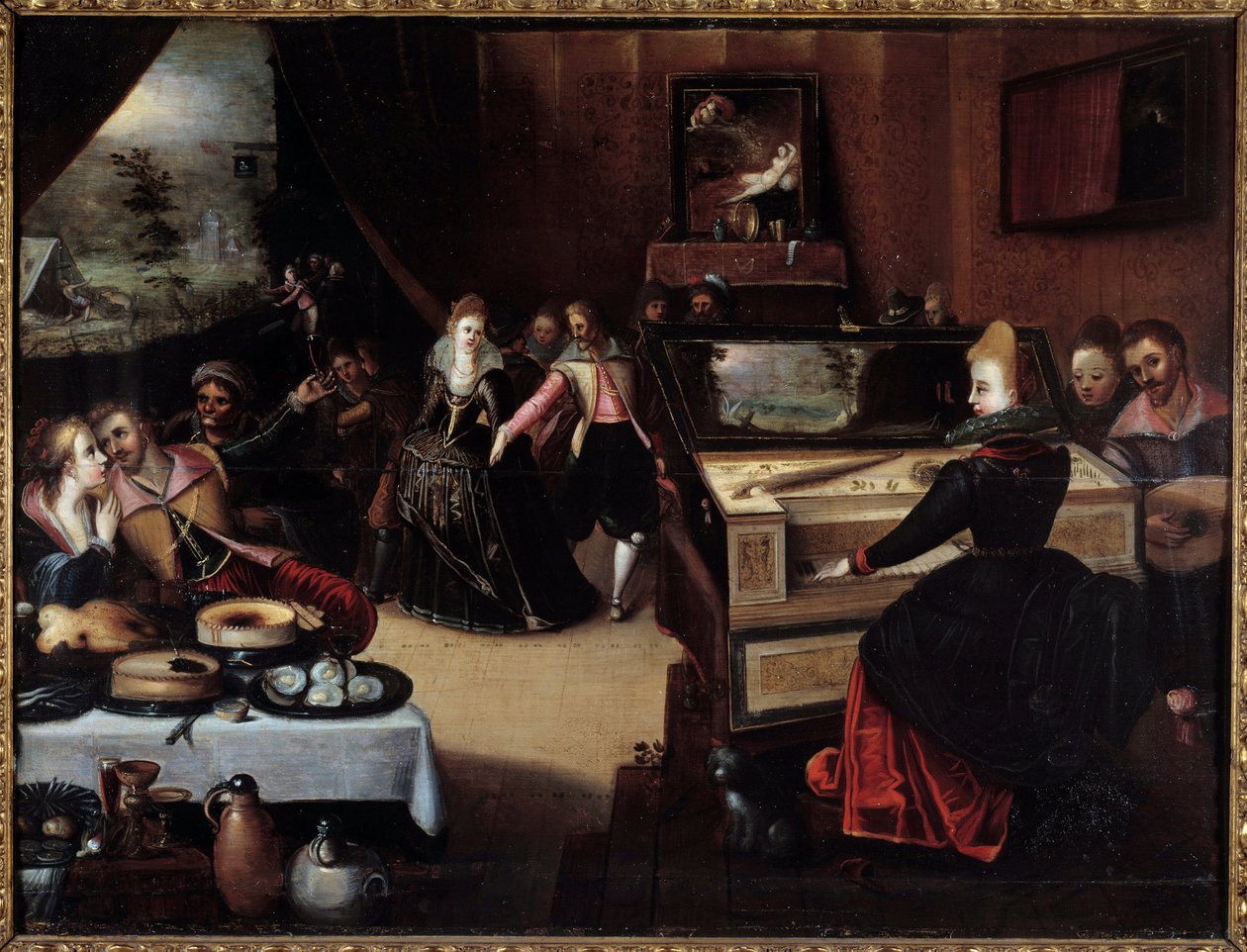 The Prodigal Child in Courtesans Painting av Frans (Francois (Franz) Pourbus l