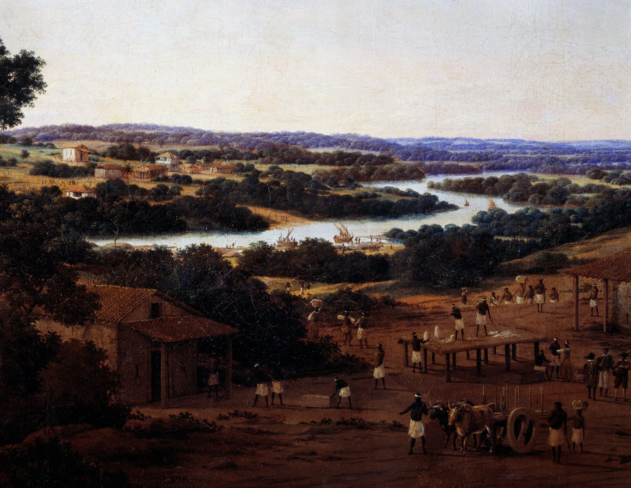 Utsikt over Engenho Real i Brasil, detalj av Frans Post
