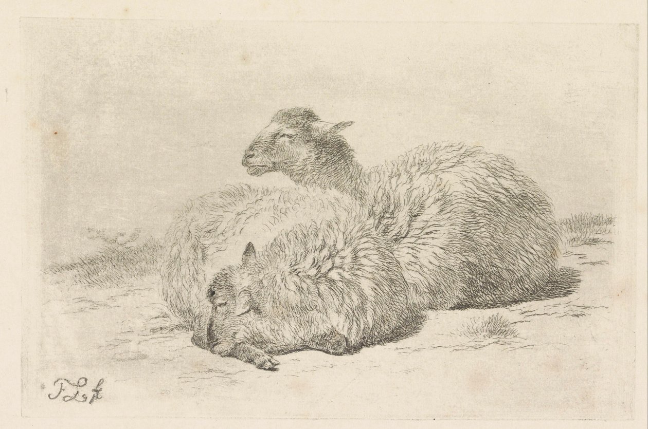 To liggende sauer av Frans Lebret