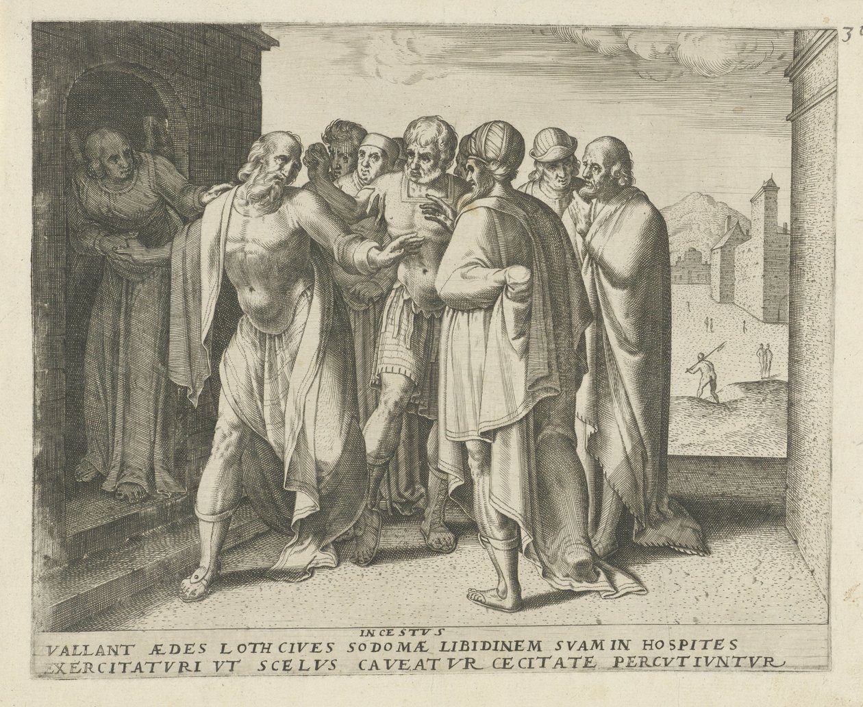 Lot formaner publikum til å roe seg ned Incestus (tittel på objekt) History of Destiny (serietittel) av Frans Menton