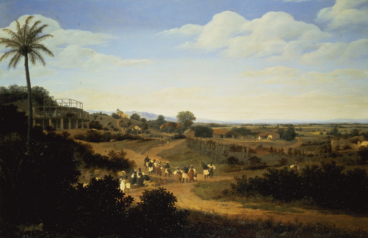 Panoramautsikt i Brasil (par 61466) av Frans Post