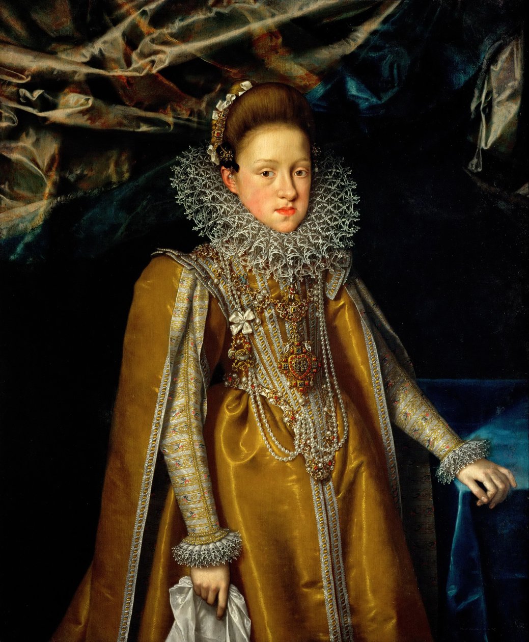 Portrett av erkehertuginne Maria Maddalena av Østerrike 1587-1631, storhertuginne av Toscana, ca 1604 av Frans Pourbus the Younger