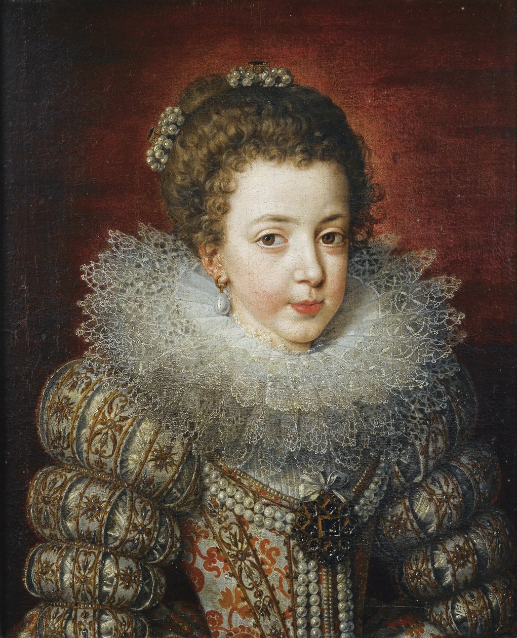 Portrett av Elisabeth av Frankrike 1602-1644, dronningkonsort av Spania av Frans Pourbus the Younger