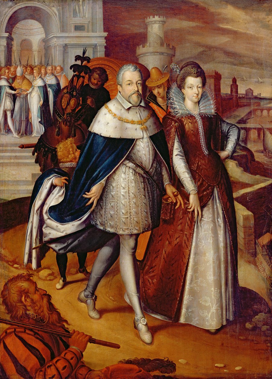 Portrett av Ferdinand I (1549-1609) storhertug av Toscana, og hans niese Marie (1573-1642), fremtidige kone til Henri IV av Frans Pourbus the Younger