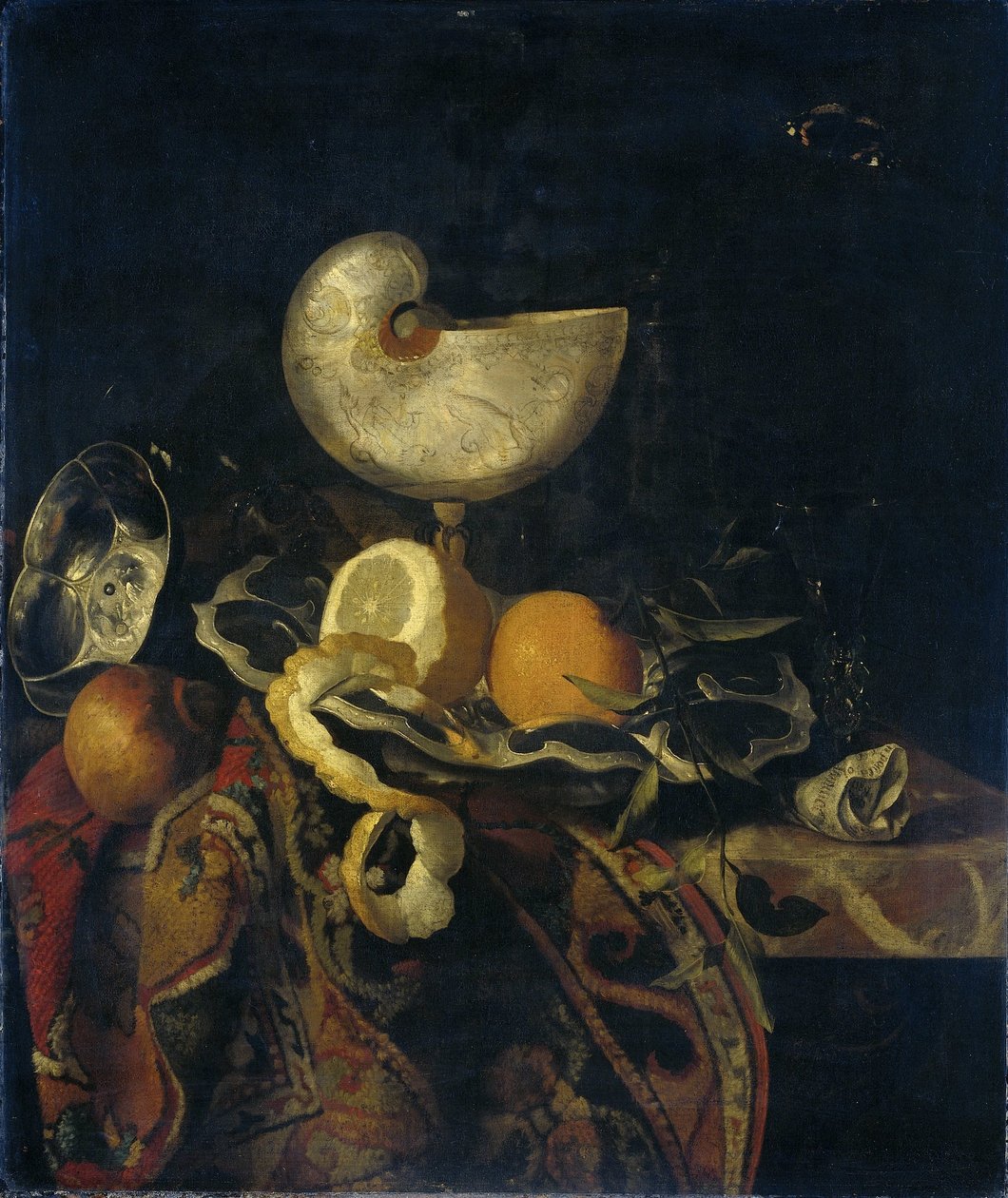 Stilleben med Nautilus Cup av Frans Sant Acker