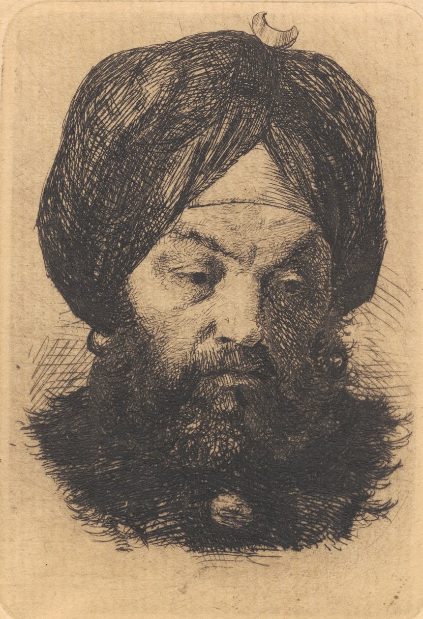 Mann med turban av Frans Schwartz