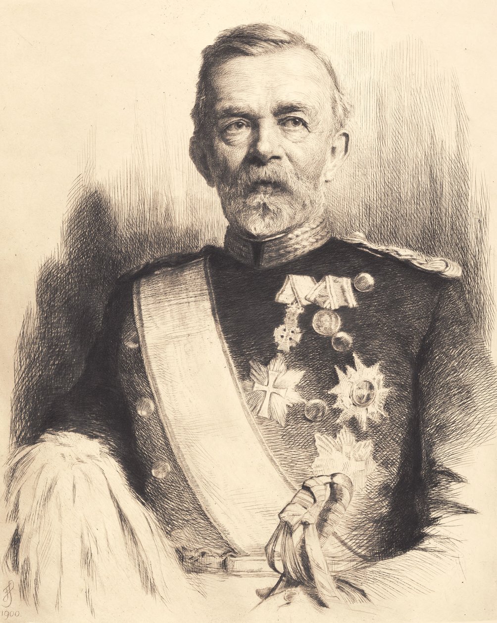 Portrett av generalmajor L. Koefoed av Frans Schwartz