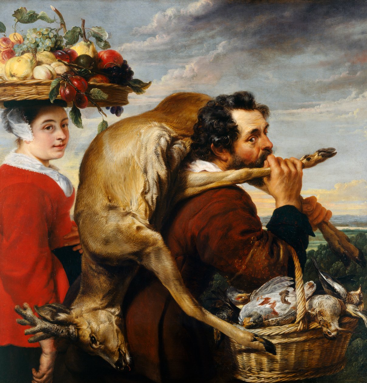 Figurer med frukt og vilt (olje på lerret) av Frans Snyders or Snijders
