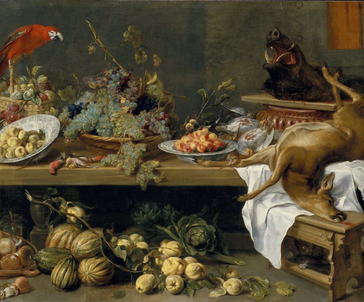 Stilleben med frukt, grønnsaker og dødt vilt, 1635 av Frans Snyders or Snijders
