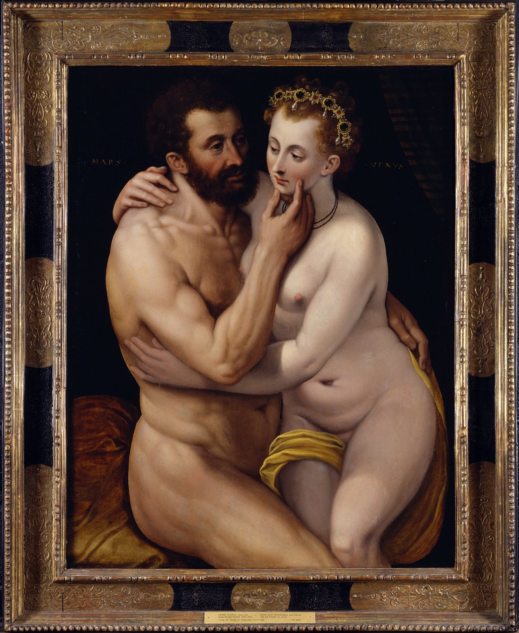 Mars og Venus. Maleri av Frans Floris lysken (Frans I av Vrient eller Vriendt av Frans de Vriendt