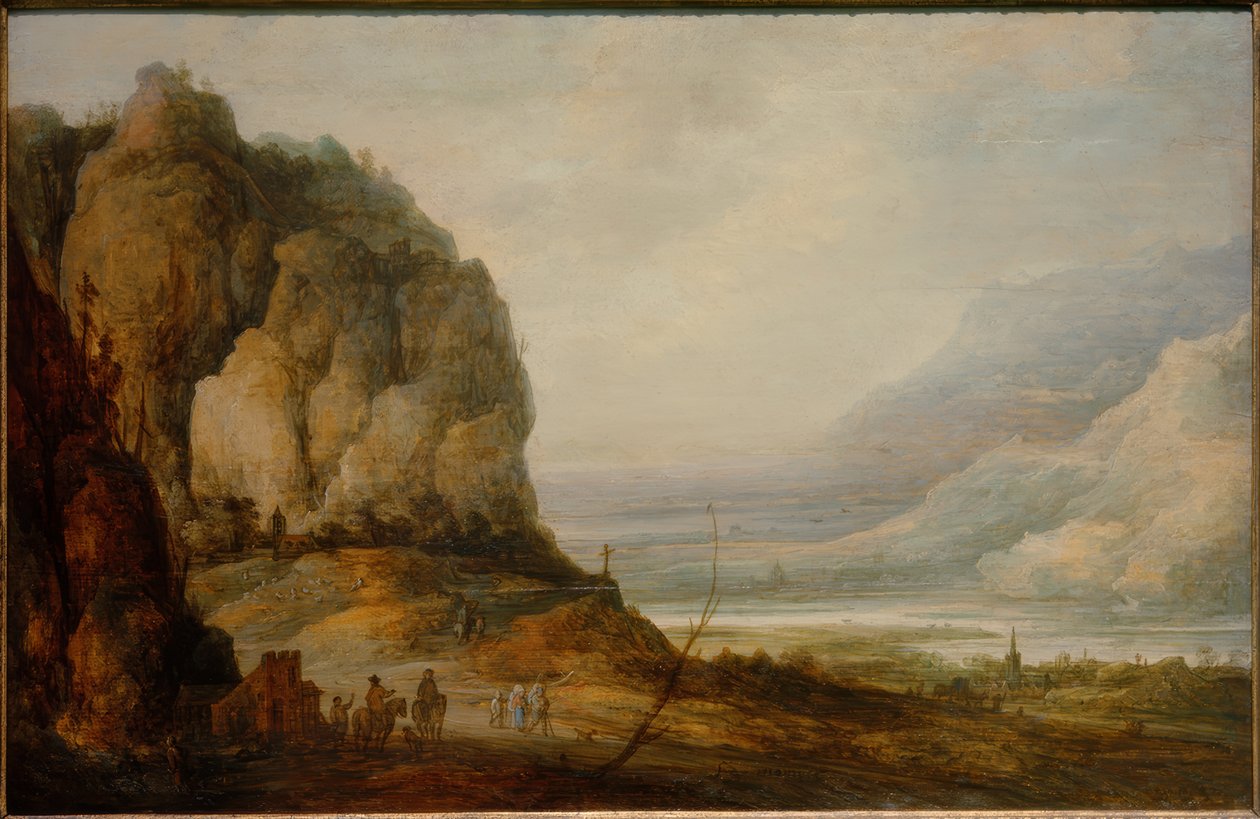 Elvedal med by og fjell av Frans de Momper
