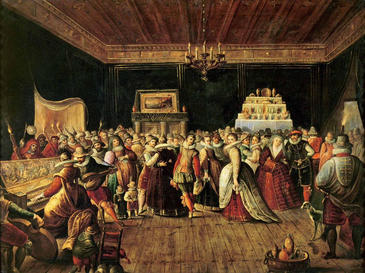 En ball (olje på kobber) av Frans the Elder Francken