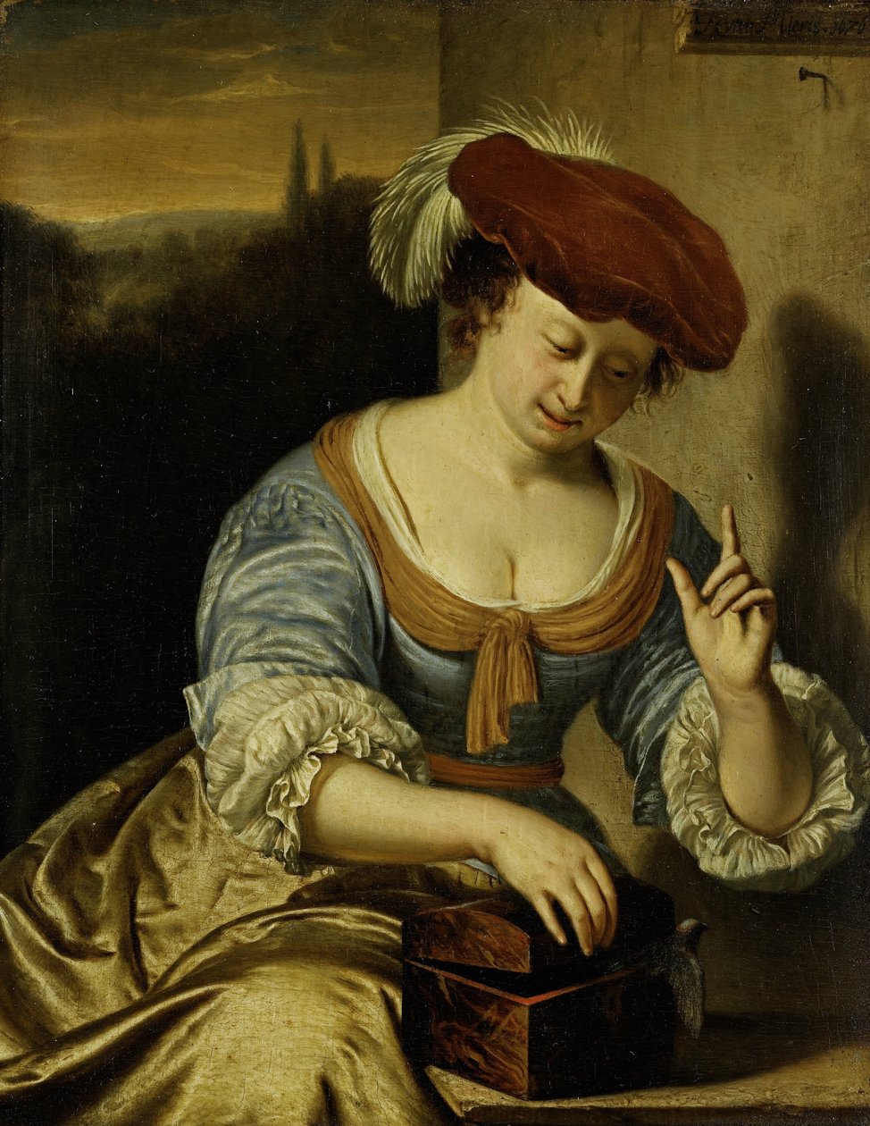 Escaped Bird: Allegory of Chastity av Frans van Mieris (I)