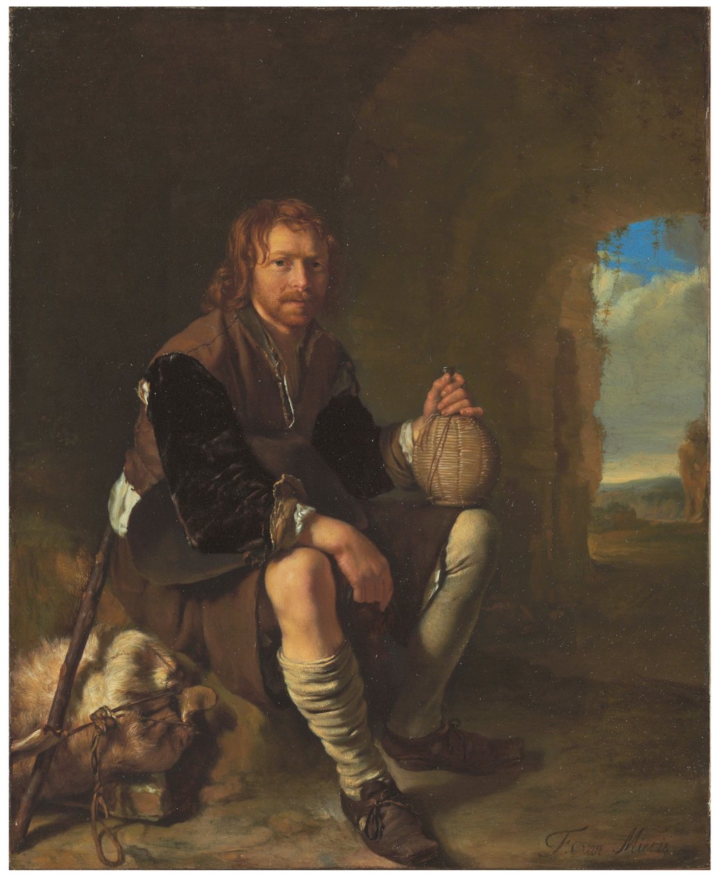 En reisende i ro av Frans van Mieris
