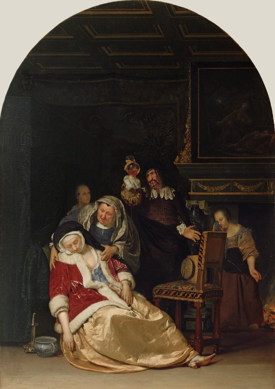 Legebesøket, 1667 av Frans van Mieris