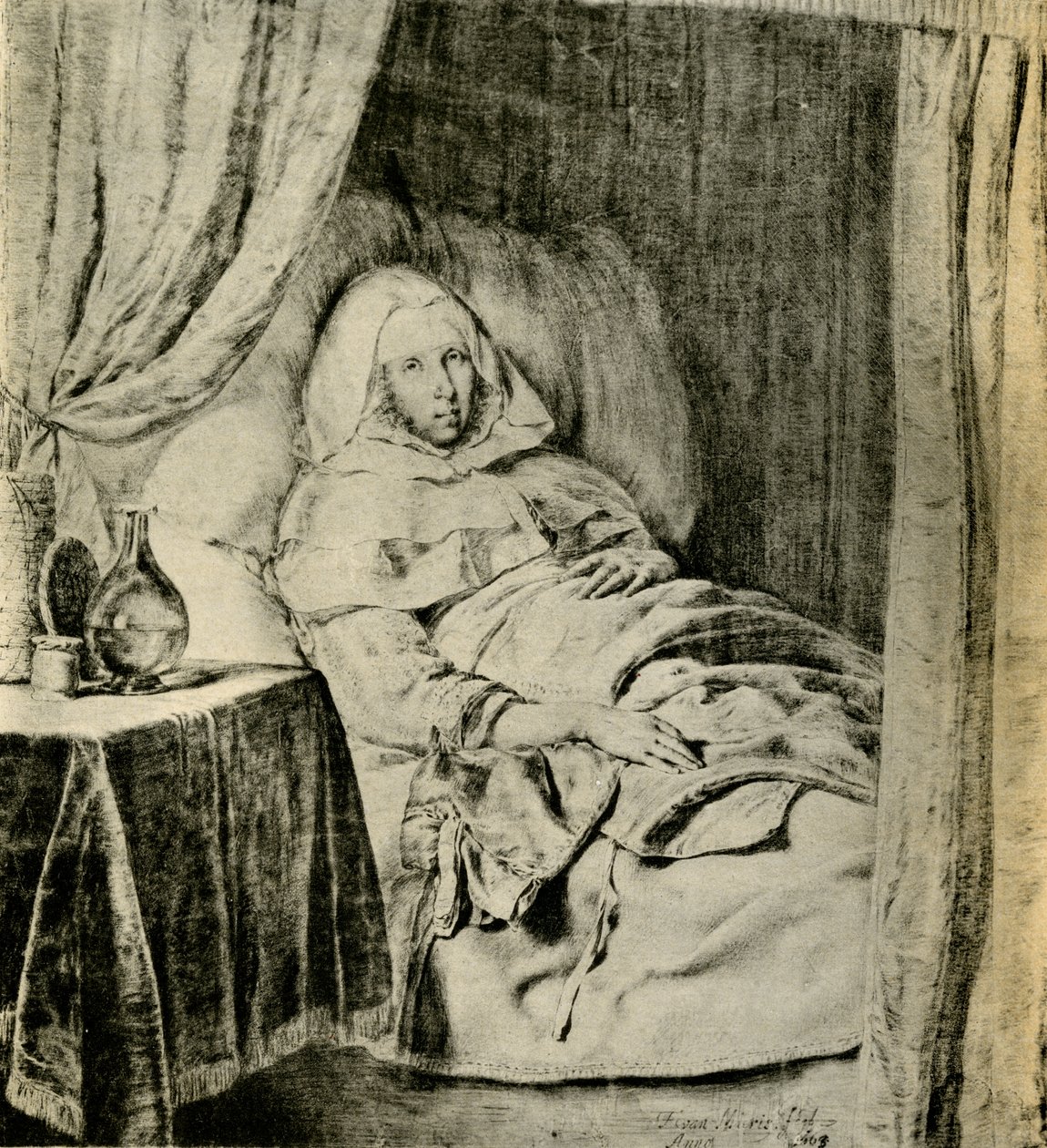 Den syke kvinnen av Frans van Mieris