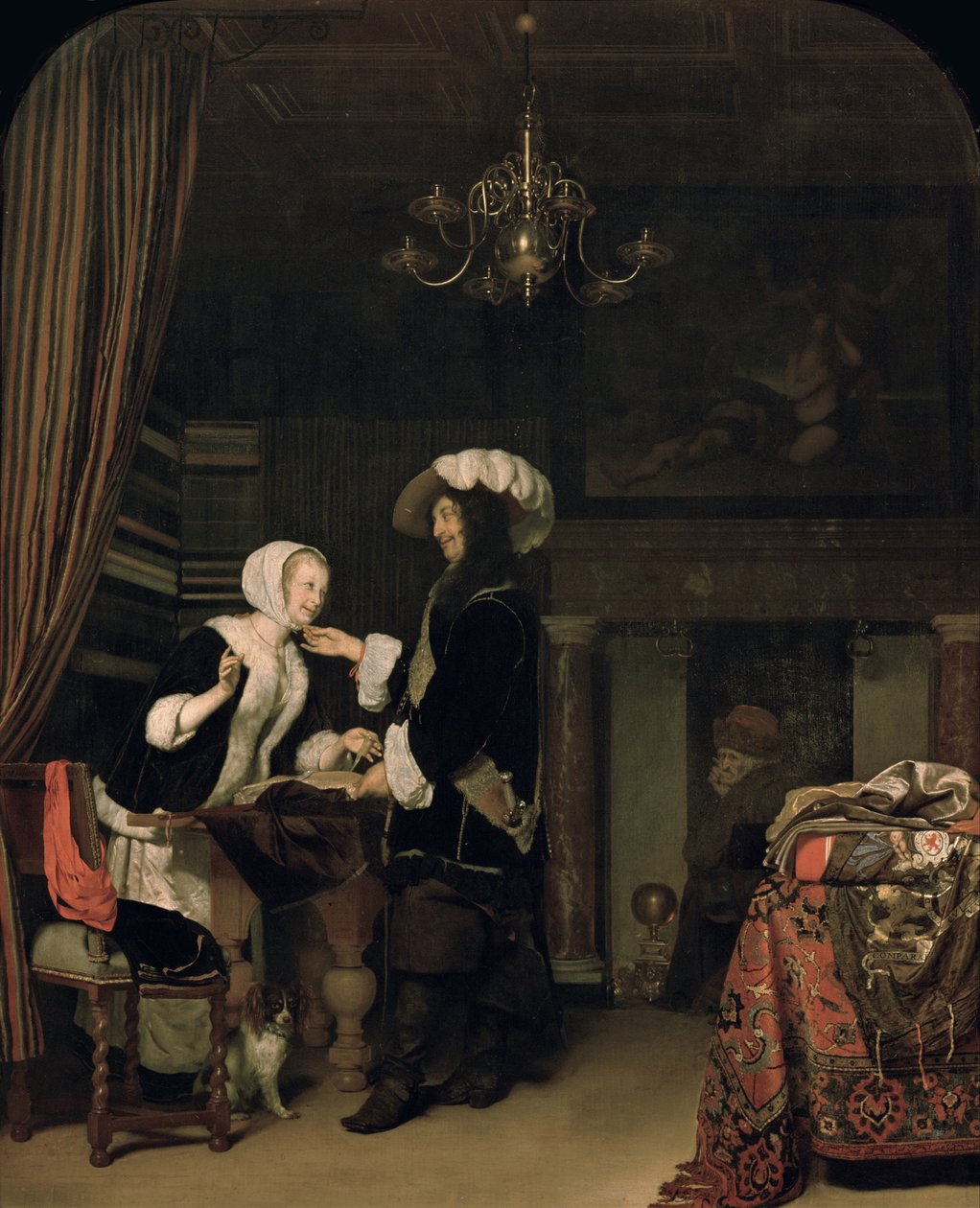 Cavalier in the Shop, 1660 av Frans van Mieris the Elder
