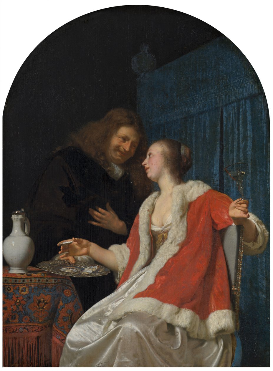 Oyster Meal, 1661. av Frans van Mieris the Elder