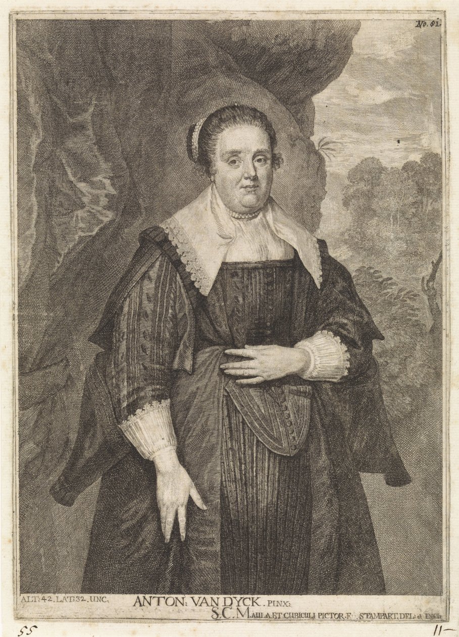 Portrett av en ukjent kvinne Theatrum Artis Pictoriae (serietittel) av Frans van Stampart