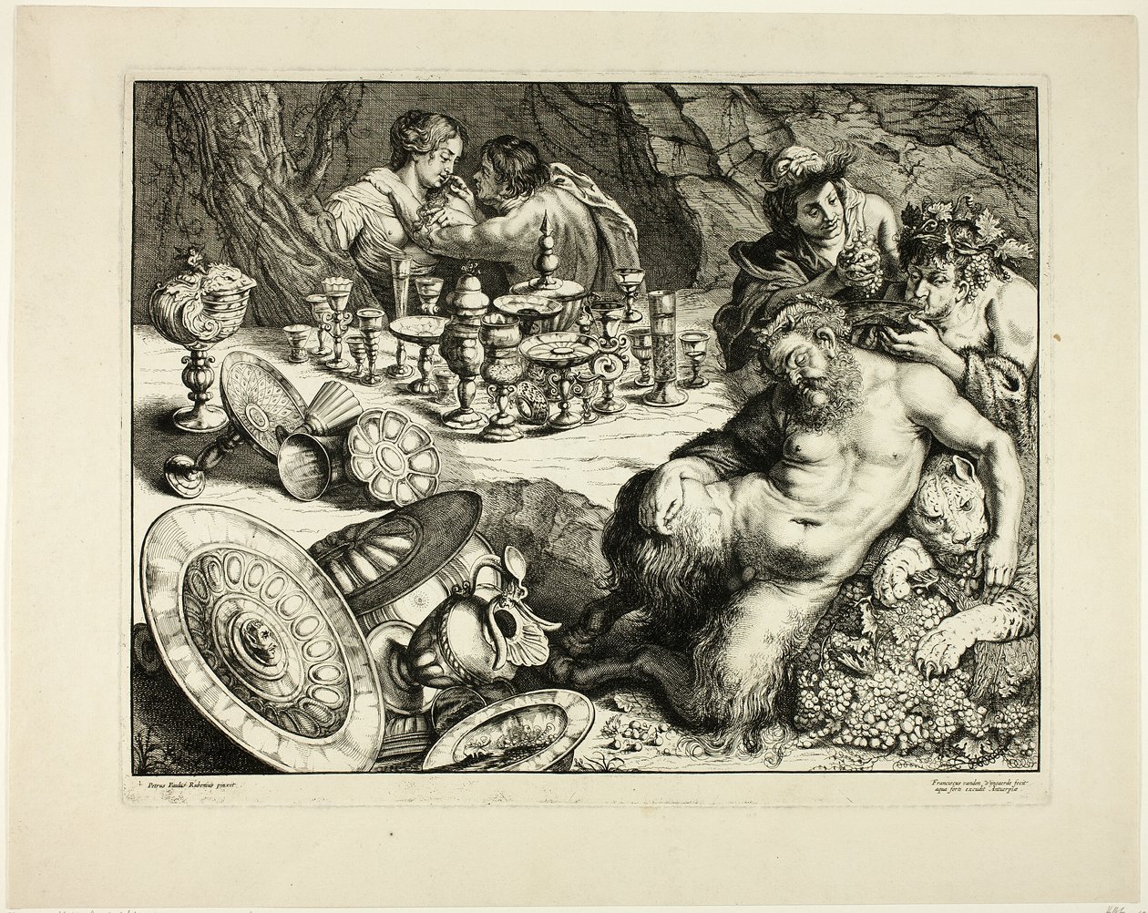 Bacchus og Drunken Silenus - Drømmen om Silenus av Frans van den Wyngaerde